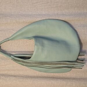 B-LOW THE BELT Fiona Elegant Mint Green leather Hobo Bag Fringe EUC